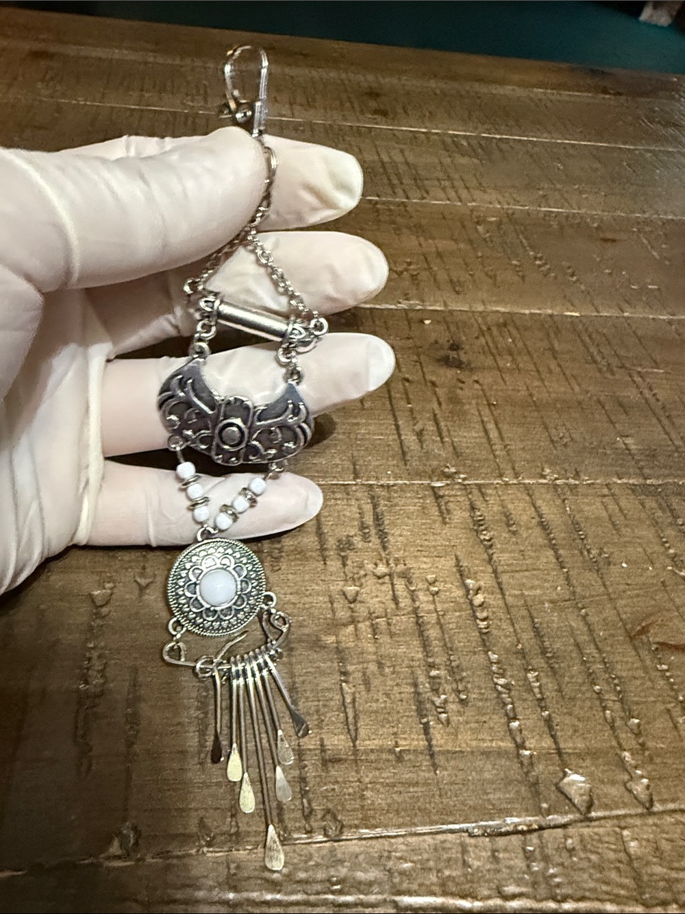 Silver-Tone Boho Pendant keychain